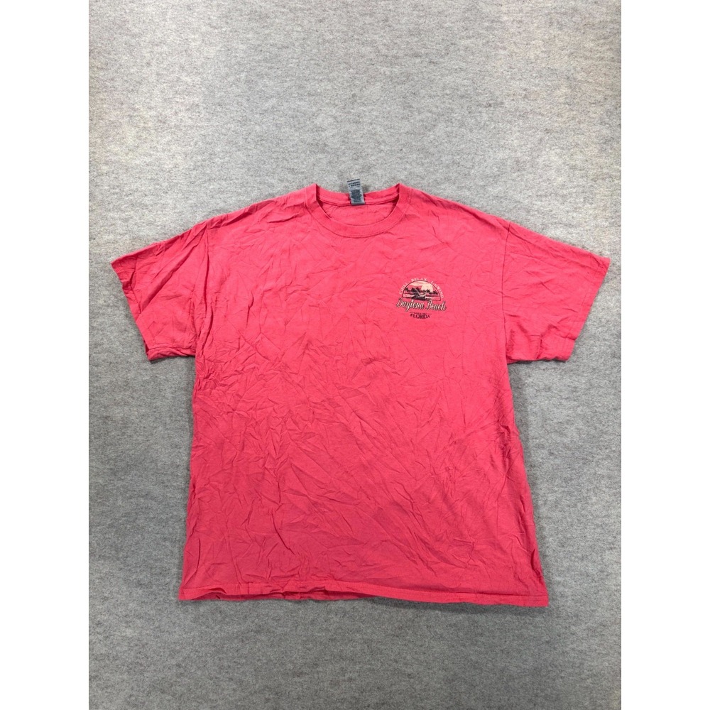 Gildan Mens XL Pink Daytona Beach Florida Short Sleeve Graphic T Shirt